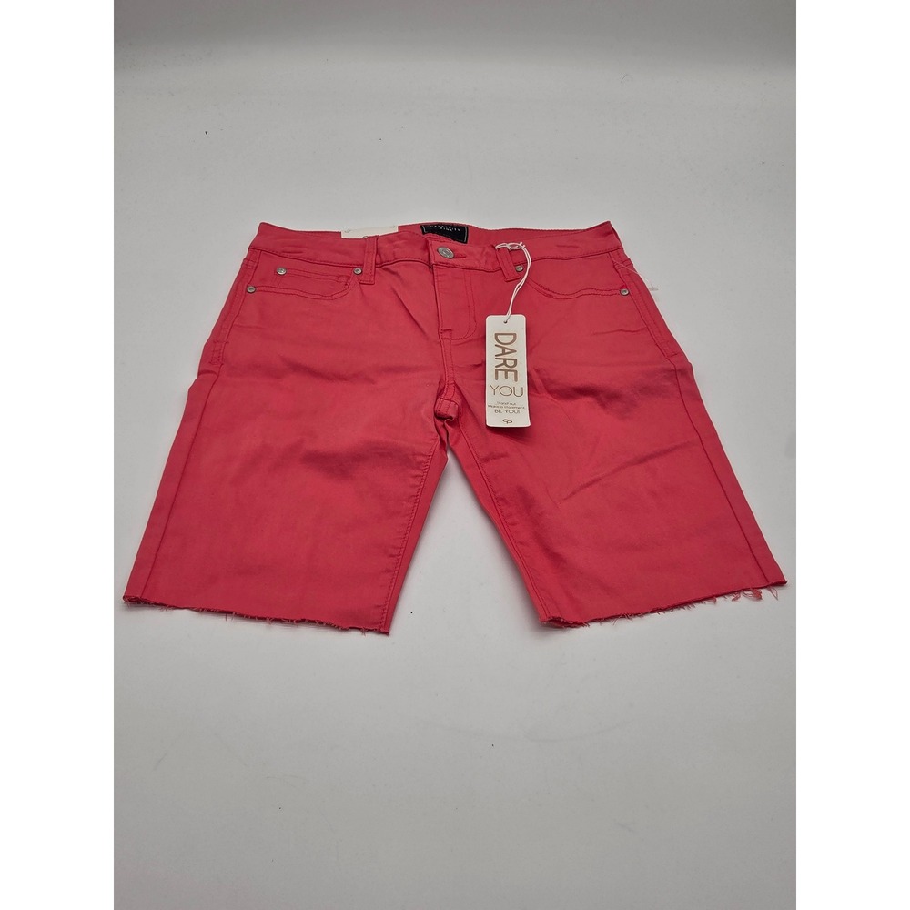 Celebrity Pink Women's 5/27 Coral Pink Skinny Bermuda Cutoff Shorts NWT 101-948
